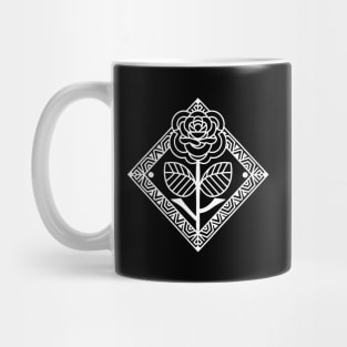 Line Art Rose 2 (White) Mug